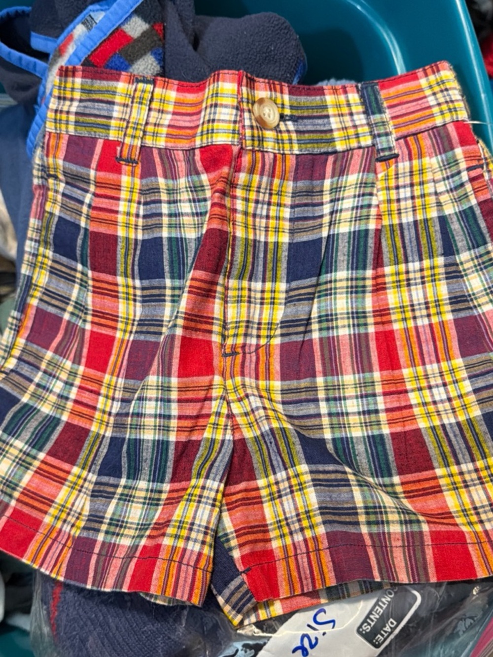 Ralph Lauren Plaid Cotton Shorts - Red & Navy
